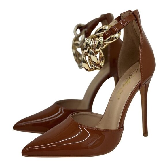 CATHY DIN / Rae-61 / Womens Pointed-Toe High Heels / With Gold Chain Accent & An - Picture 2 of 8